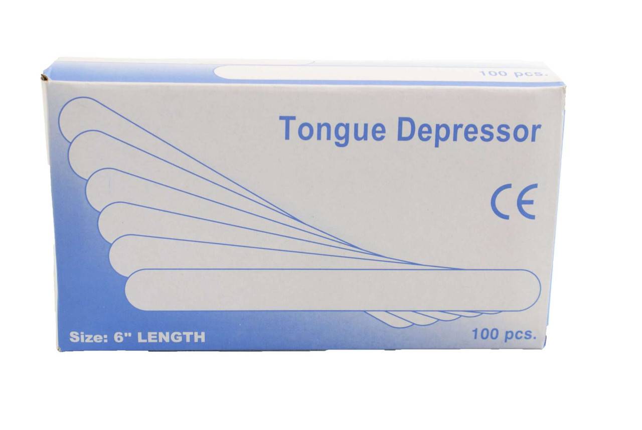 Wooden Tongue Depressors 6 inch Box of 100